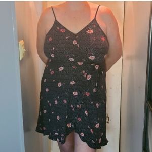 Black floral summer dress